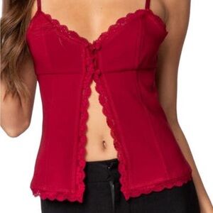 Edikted Burgundy Lace Camisole